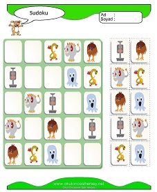 okul öncesi çocuklar için Sudoku Çocuk Bulmacaları